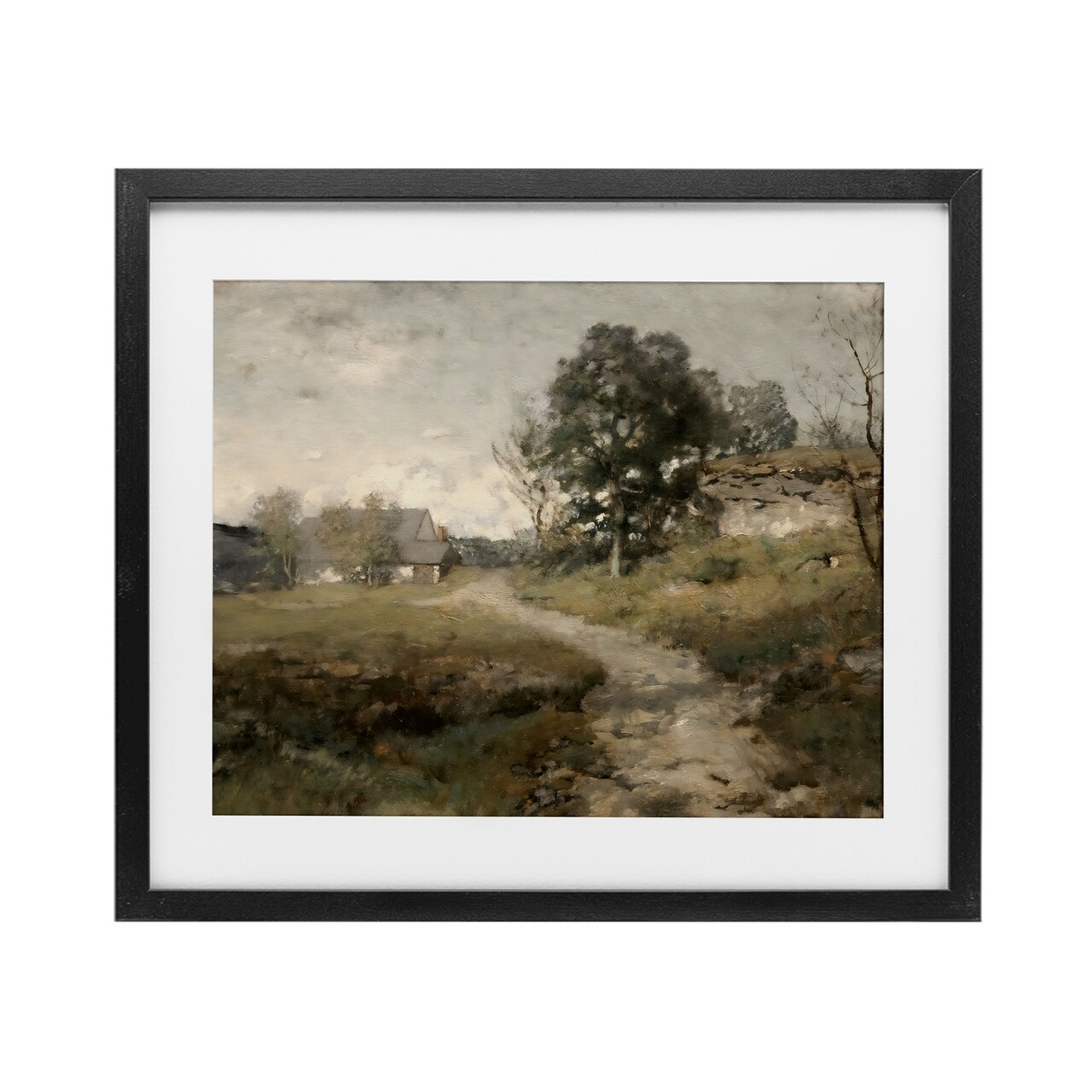 Stupell Industries Vintage Farmhouse Scenic Landscape Framed Print Under Glass, design by Riley B